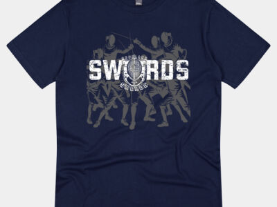 Swords Graphic with Fencers - Thread Project Unisex Summer Tee Thumbnail